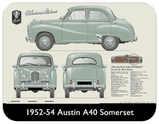 Austin A40 Somerset 1952-54 Place Mat, Medium